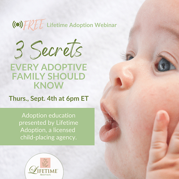 3 secrets webinar graphic with a baby